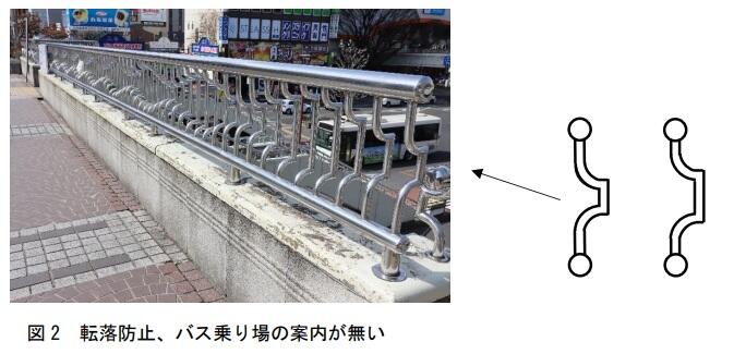 図2 転落防止、バス乗り場の案内が無い
