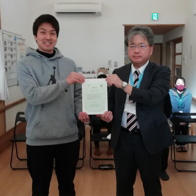 贈呈証の授与