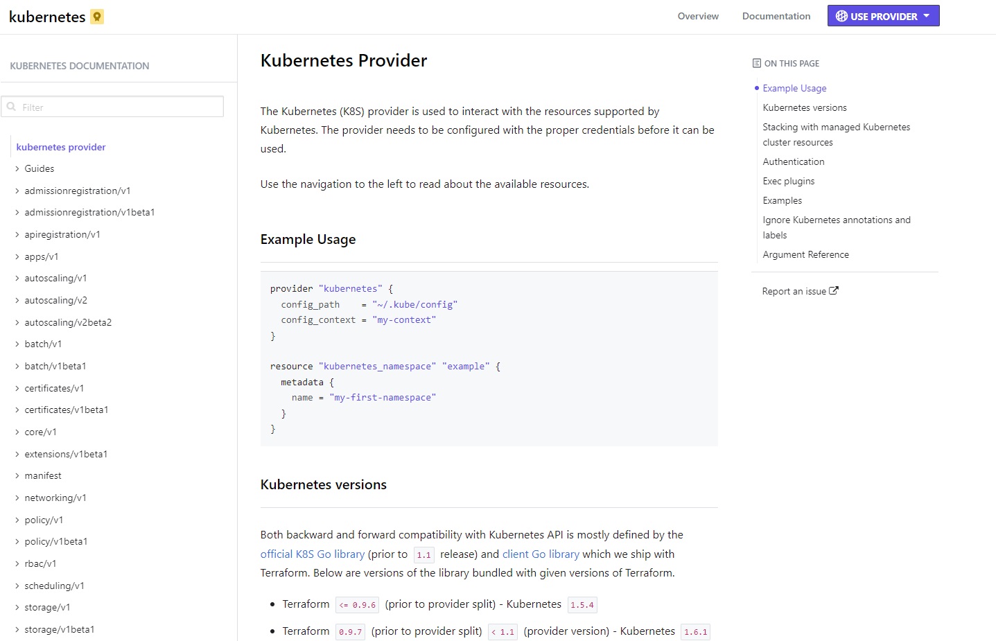 KubernetesProvider