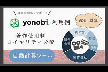 yonobi利用例 著作権の分配金計算ツール