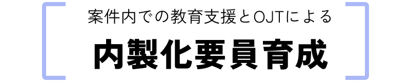 案件内での教育支援とOJTによる、内製化要員育成