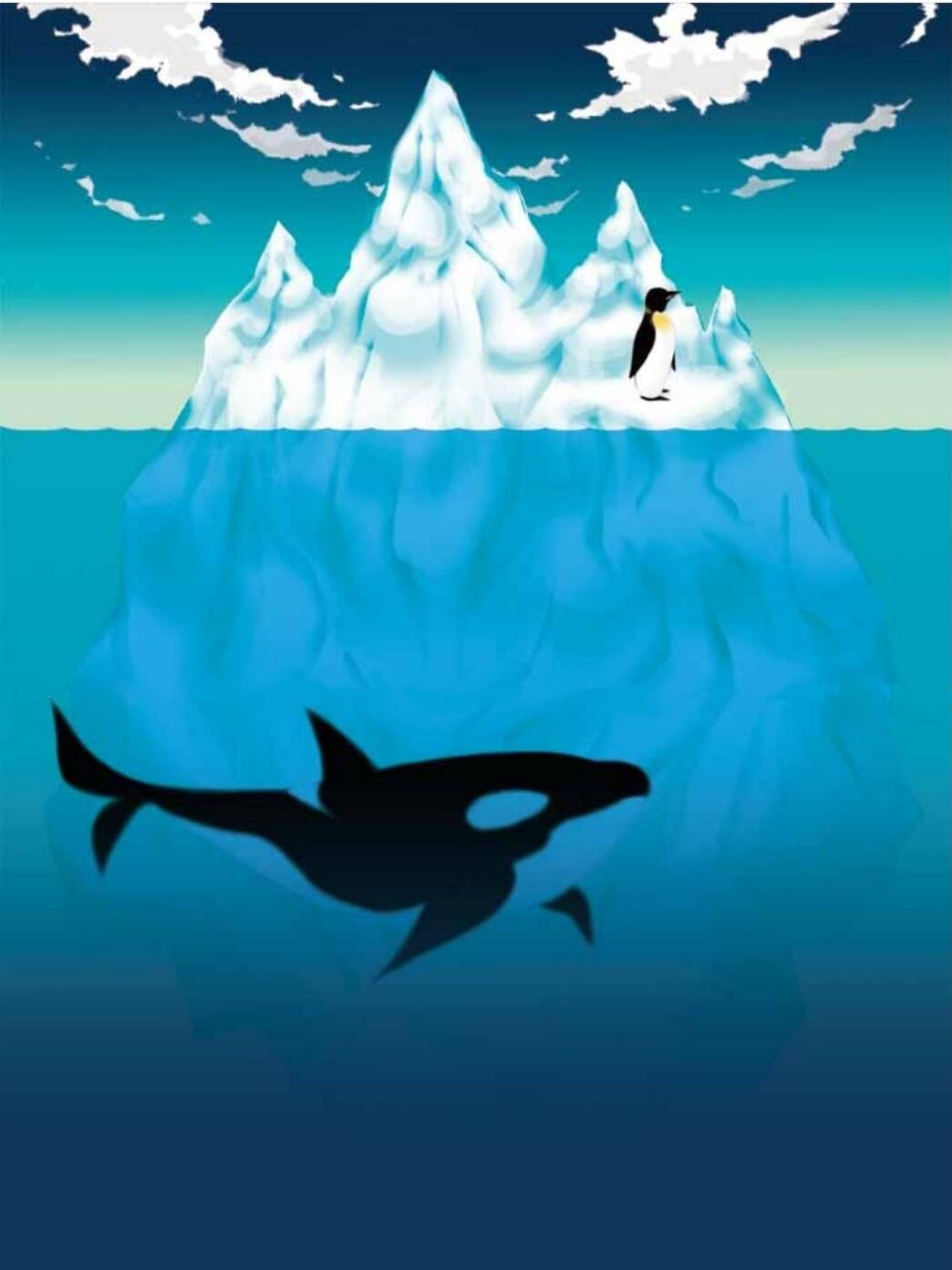 「氷山で言えば頭の部分」を表したイラスト