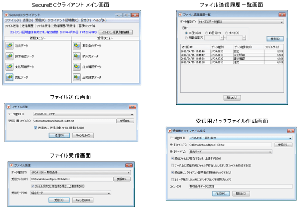 SecureECの操作画面イメージ