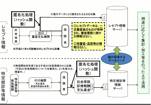 レセプト情報・特定健診等情報の収集経路[11]
