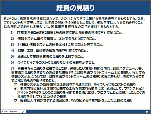 経費の見積り